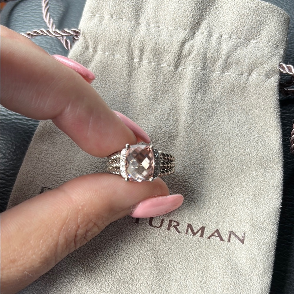 David Yurman Petite Morganite Wheaton Ring - Picture 6 of 6